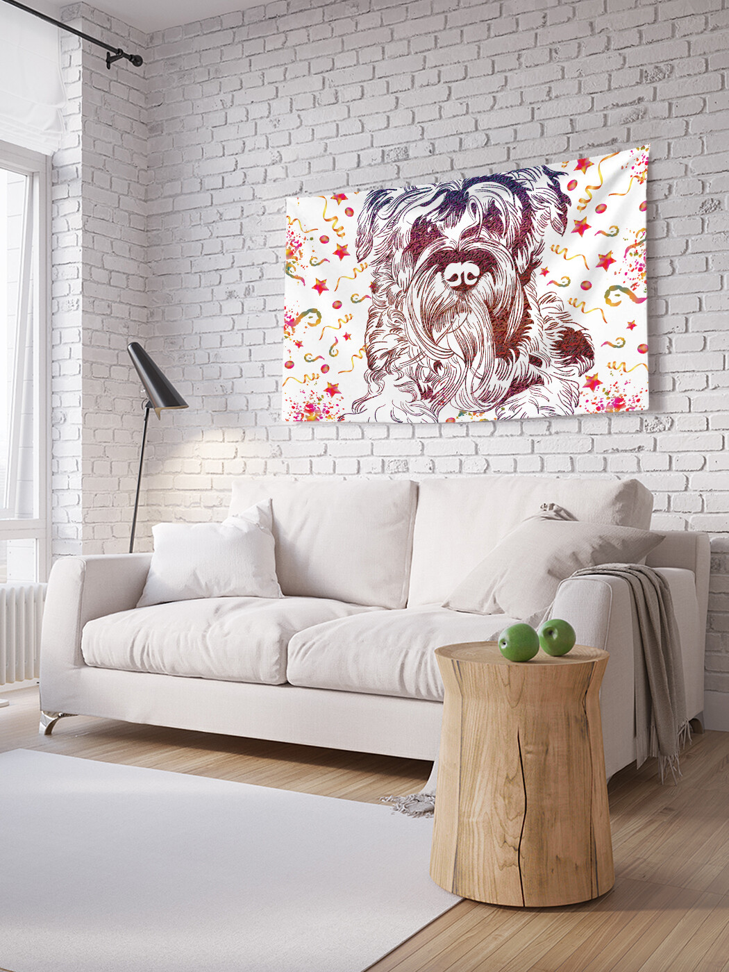 

Горизонтальное фотопанно JoyArty Мохнатый пес, из ткани, 100х150 см