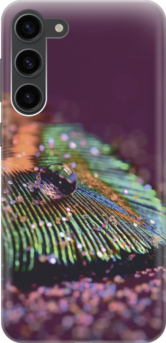 

Чехол на Samsung Galaxy S23+ с эффектом блеска "Капля на пере", Зеленый;фиолетовый, 158378