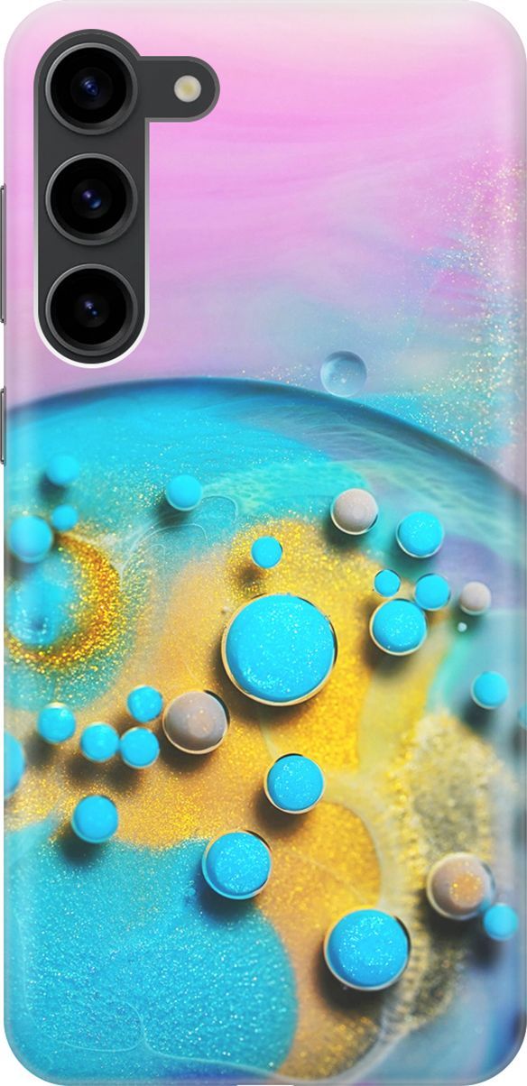 

Чехол на Samsung Galaxy S23+ "Цветные капли", Голубой;оранжевый, 158370