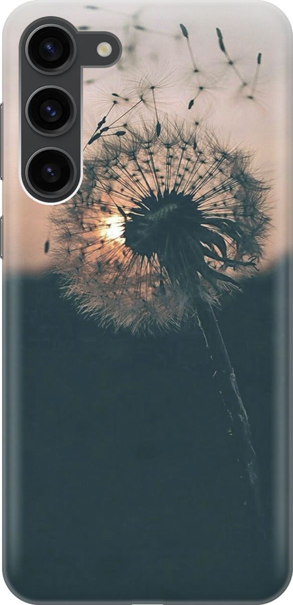 

Чехол на Samsung Galaxy S23+ с принтом "Одуванчик на закате", Серый;черный, 158381