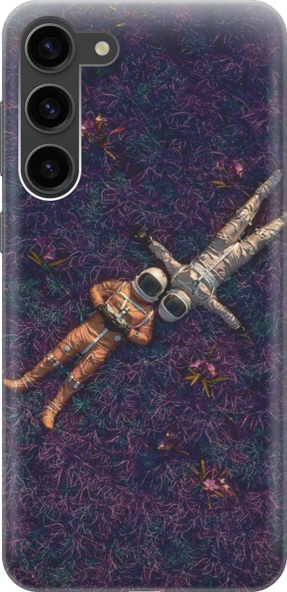 

Чехол на Samsung Galaxy S23+ "Счастливые космонавты", Белый;красный, 158373