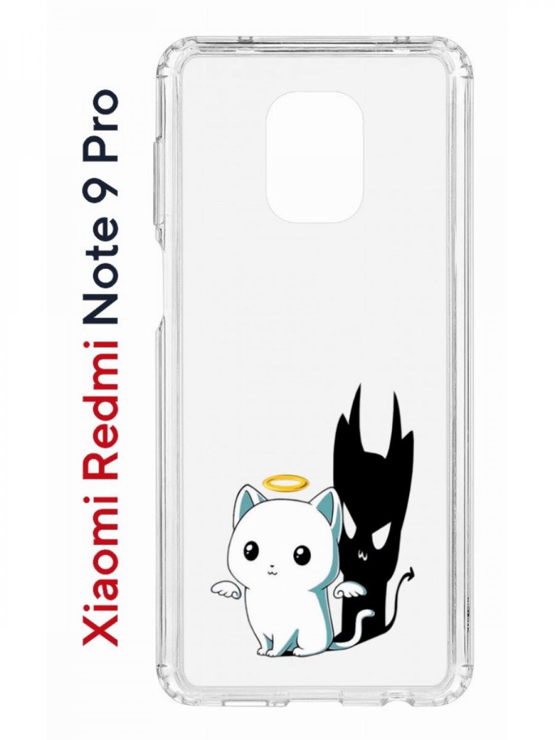 

Чехол на Redmi Note 9 Pro/9s/9 Pro Max Kruche Print Angel Demon,противоударный бампер, Прозрачный;черный;белый;голубой, Ксиоми Редми Нот 9 Про, Нот 9с, Нот 9 Про Макс
