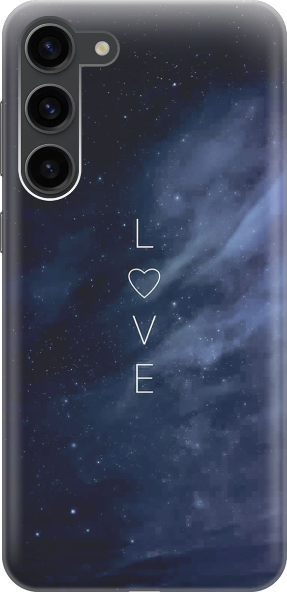 

Чехол на Samsung Galaxy S23+ с принтом "Ночное небо и любовь", Синий;черный, 158373