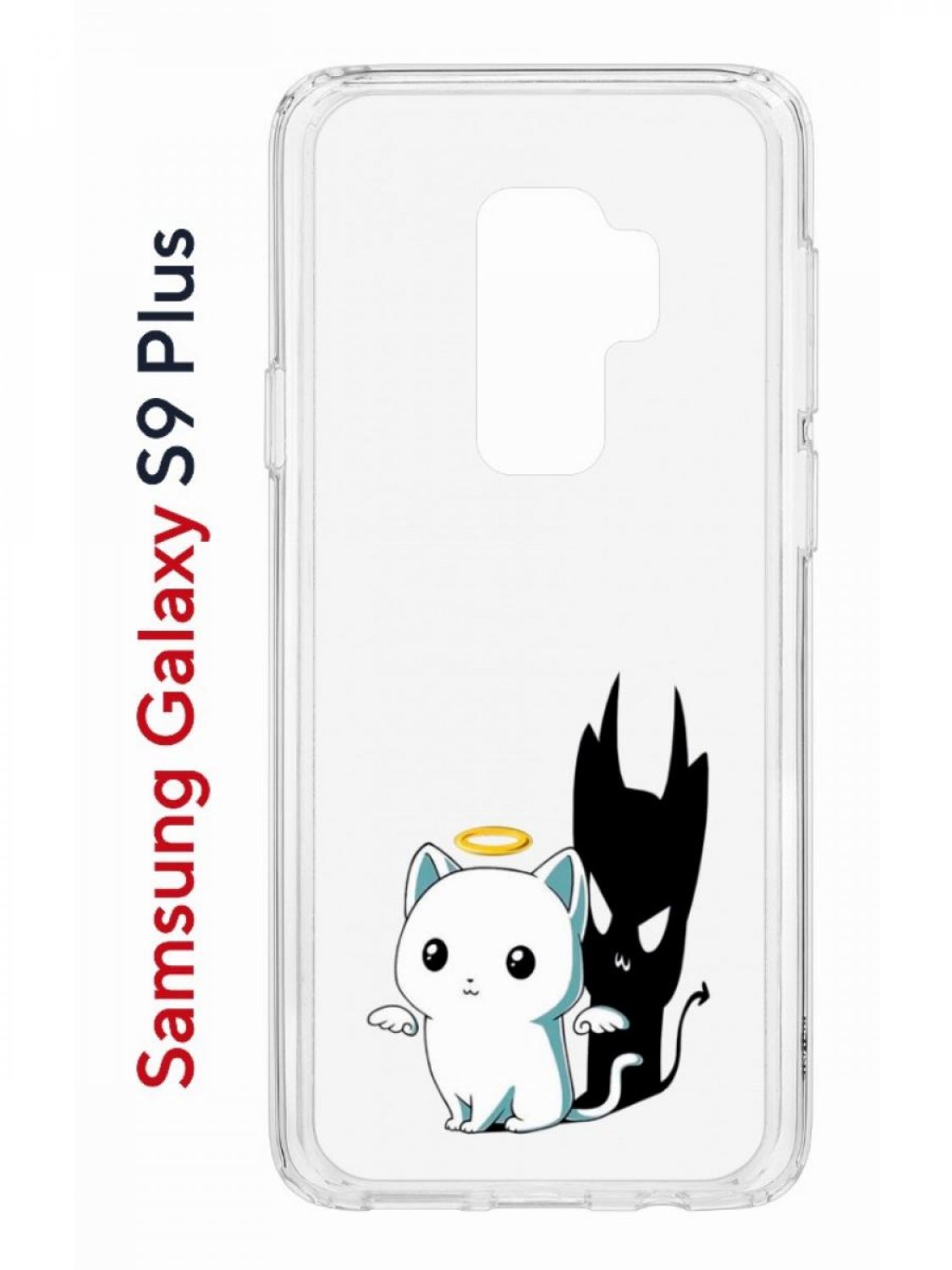 Чехол на Samsung Galaxy S9 Plus Kruche Print Angel Demon,противоударный бампер с принтом