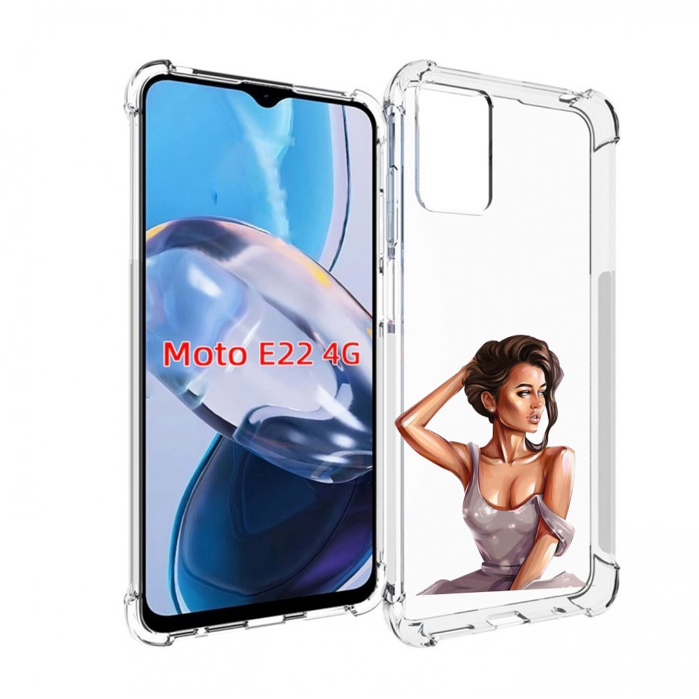 

Чехол MyPads Девушка-с-прической женский для Motorola Moto E22 4G / E22i 4G, Прозрачный, Tocco