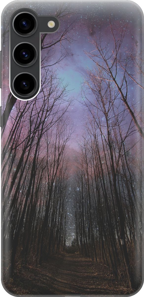 

Чехол на Samsung Galaxy S23+ "Тропа и звездное небо", Фиолетовый;черный, 158380