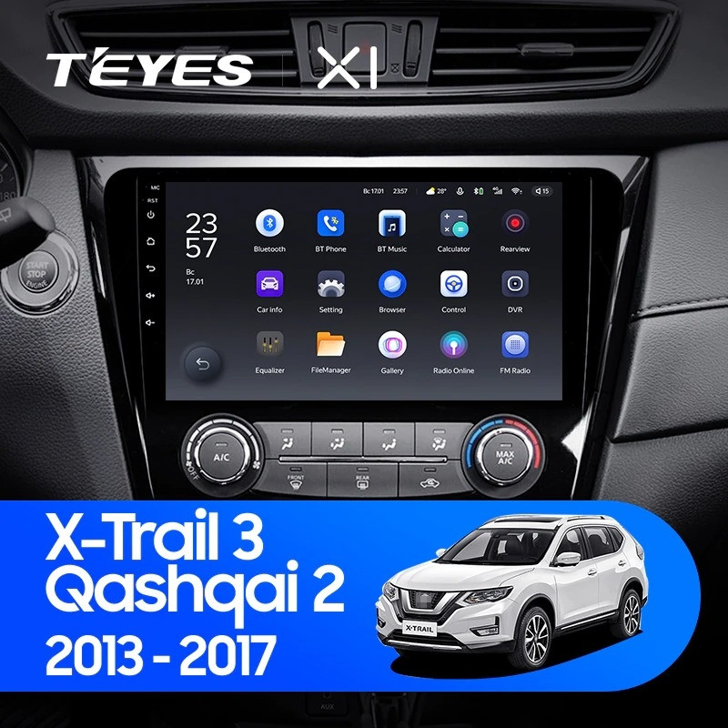 Магнитола Teyes X1 4G 232 Nissan Qashqai 2 2013-2021 F2 климат контроль Тип-C 2850000₽