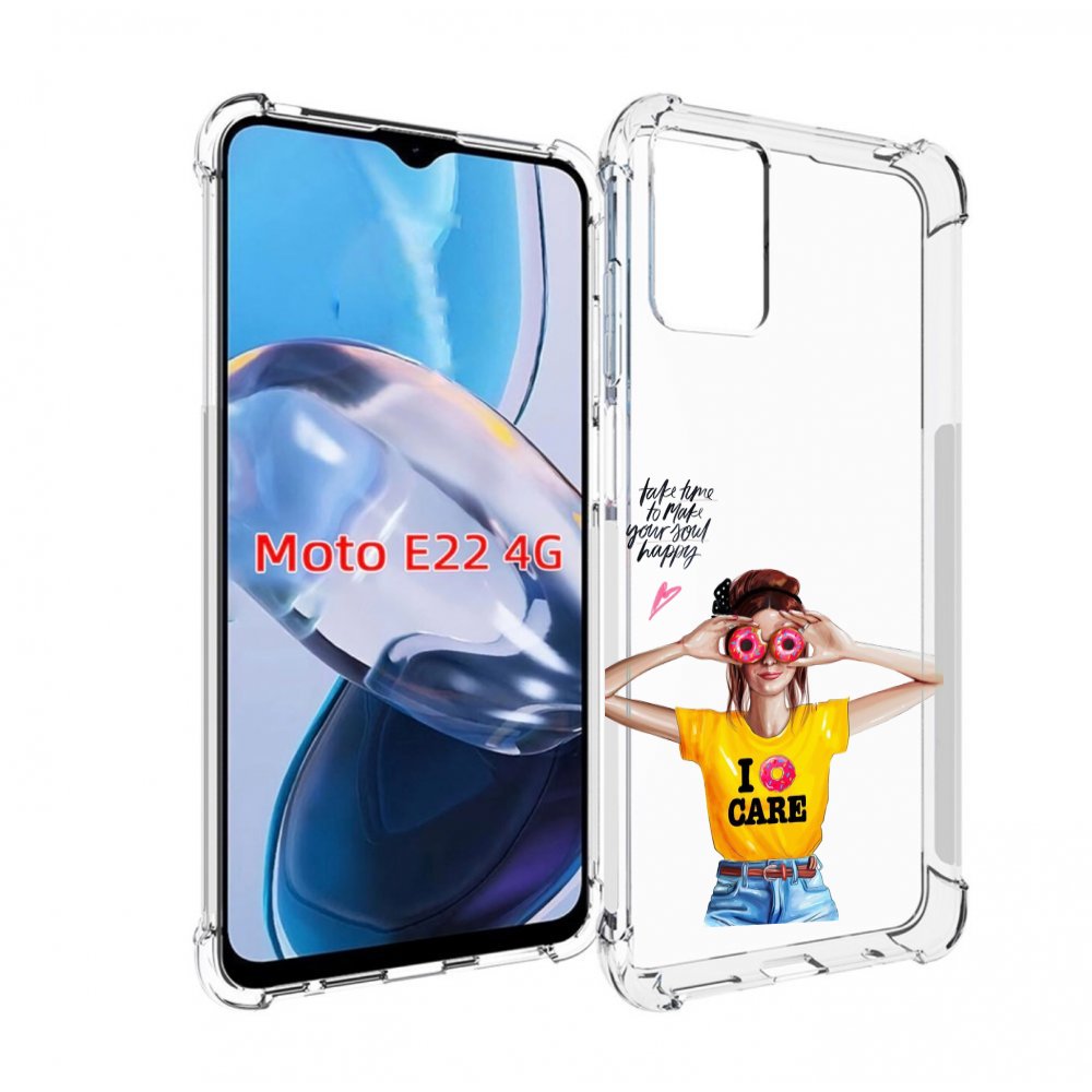 

Чехол MyPads Девушка-с-пончиками женский для Motorola Moto E22 4G / E22i 4G, Прозрачный, Tocco