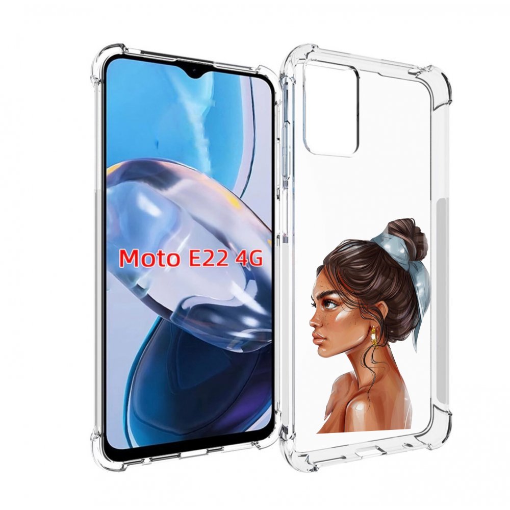 

Чехол MyPads Девушка-с-повязкой женский для Motorola Moto E22 4G / E22i 4G, Прозрачный, Tocco