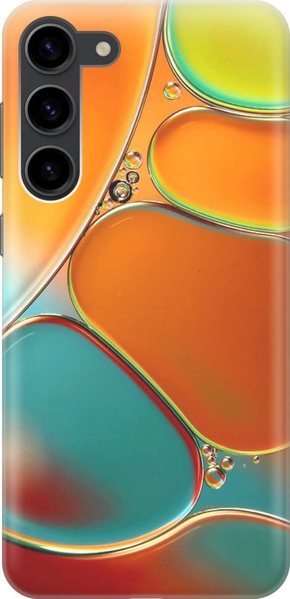 

Чехол на Samsung Galaxy S23+ "Разноцветные пузырьки", Голубой;оранжевый, 158370