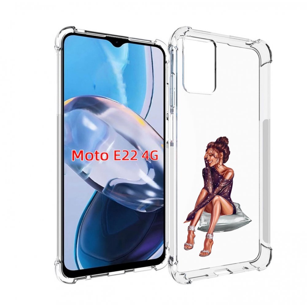 

Чехол MyPads Девушка-на-подушке женский для Motorola Moto E22 4G / E22i 4G, Прозрачный, Tocco