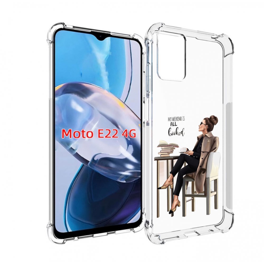 

Чехол MyPads Девушка-в-кофейне для Motorola Moto E22 4G / E22i 4G, Прозрачный, Tocco