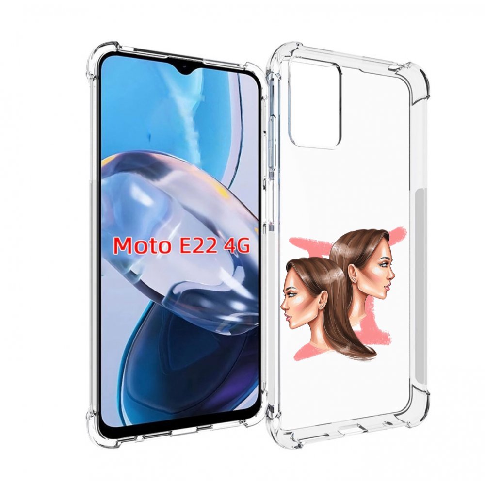 

Чехол MyPads Девушка-Близнецы женский для Motorola Moto E22 4G / E22i 4G, Прозрачный, Tocco
