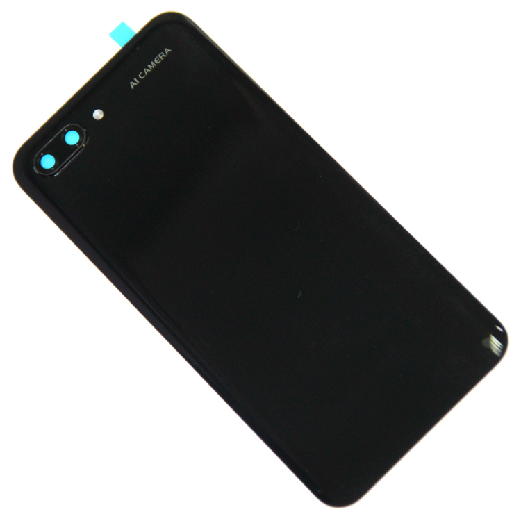 Задняя крышка для Huawei Honor 10 (COL-L29) со стеклом камеры <черный> (OEM)