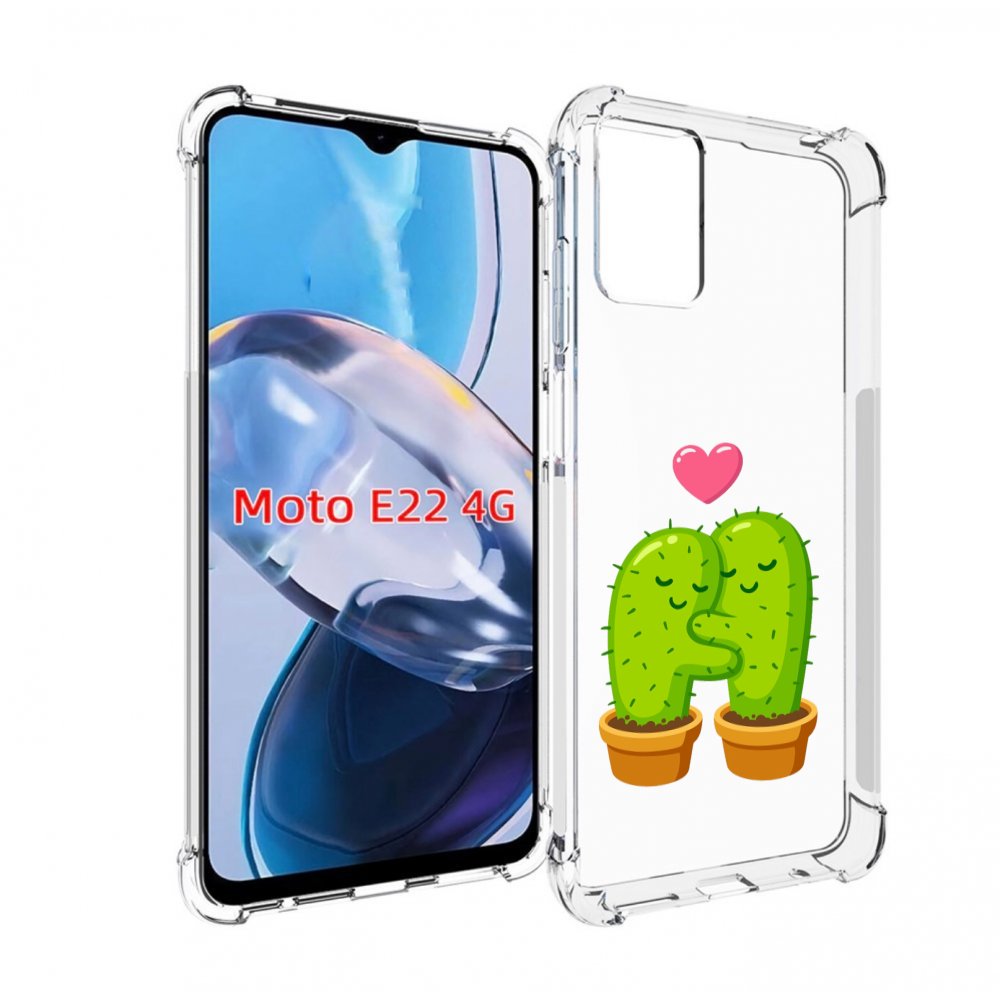 

Чехол MyPads Влюбленные-кактусы для Motorola Moto E22 4G / E22i 4G, Прозрачный, Tocco