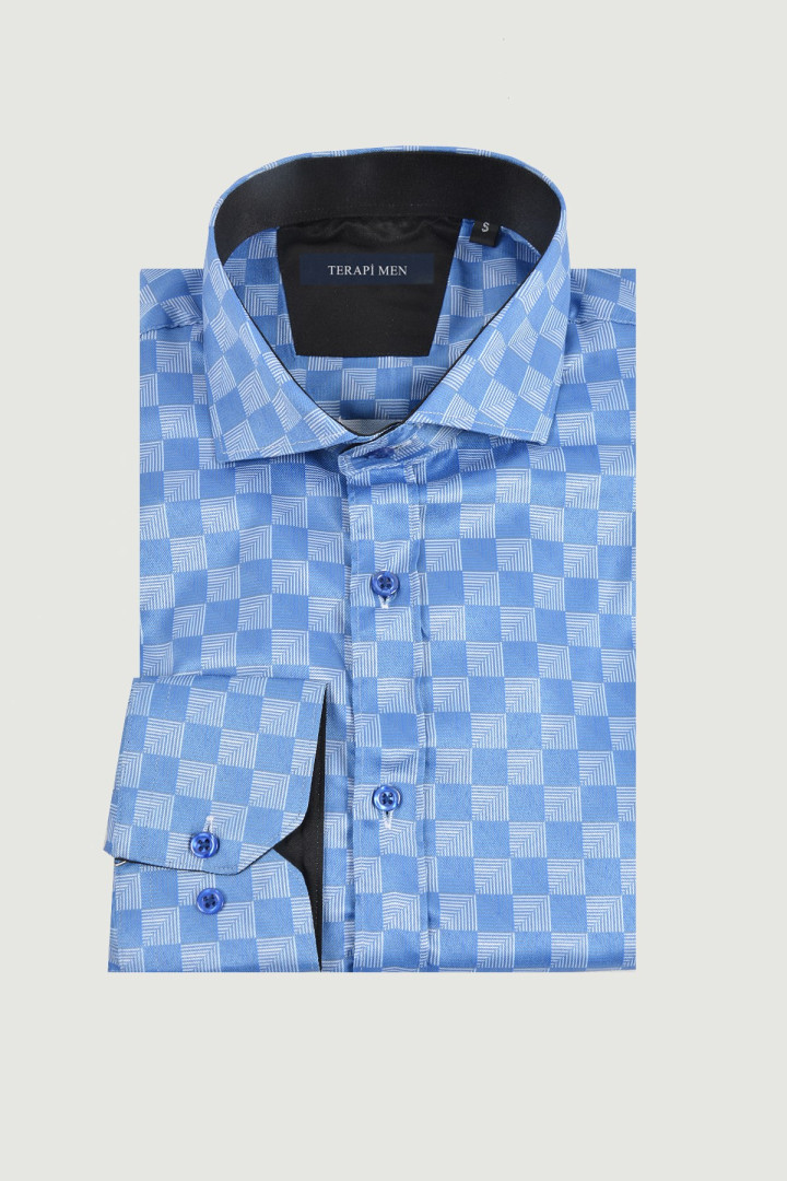 

Рубашка мужская Terapi Men 23497 синяя XS (доставка из-за рубежа), 23497
