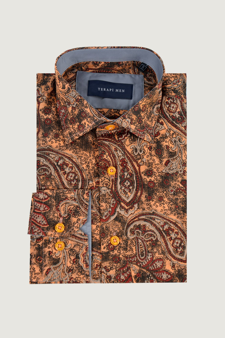 

Рубашка мужская Terapi Men 23278 коричневая XS (доставка из-за рубежа), 23278