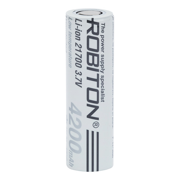 

Аккумулятор ROBITON LI217NP4200LT, 21700, 3.7 В, 4200 мAx , без защиты 1 штука в PK