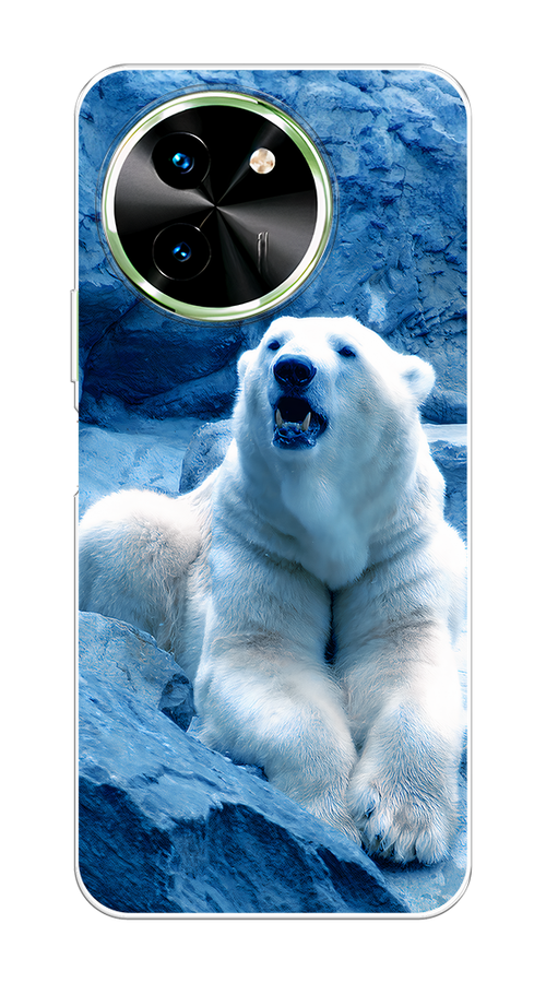 

Чехол на Vivo T3x/Y38 5G "Белый медведь", Голубой;белый, 2610750-1