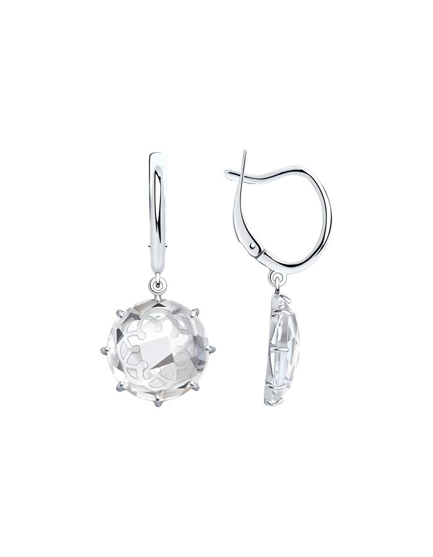 

Серьги подвески из серебра TEO MAORI 892022568, горный хрусталь, 892022568