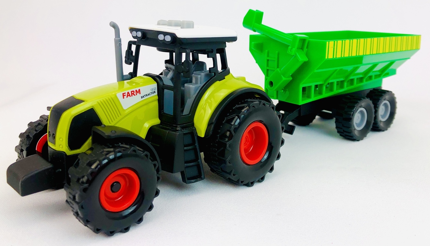 фото Трактор huanzhi toys с прицепом инерционный farm 550-3e, 106894