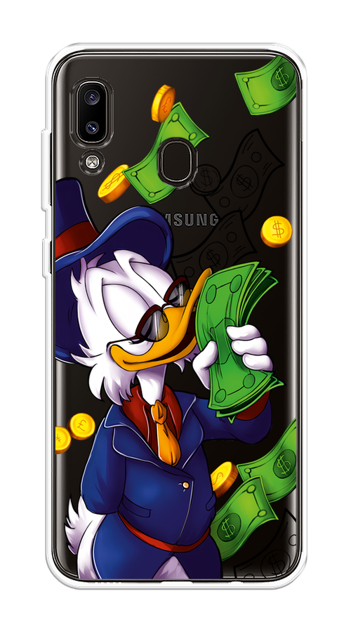 

Чехол на Samsung Galaxy A20 "Scrooge McDuck with Money", Синий;зеленый;белый, 27650-6