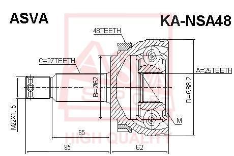 

Шрус ASVA KANS3A48