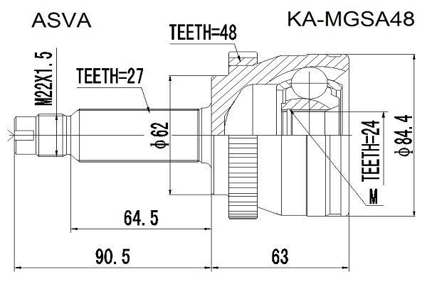 

Шрус ASVA KAMGSA48