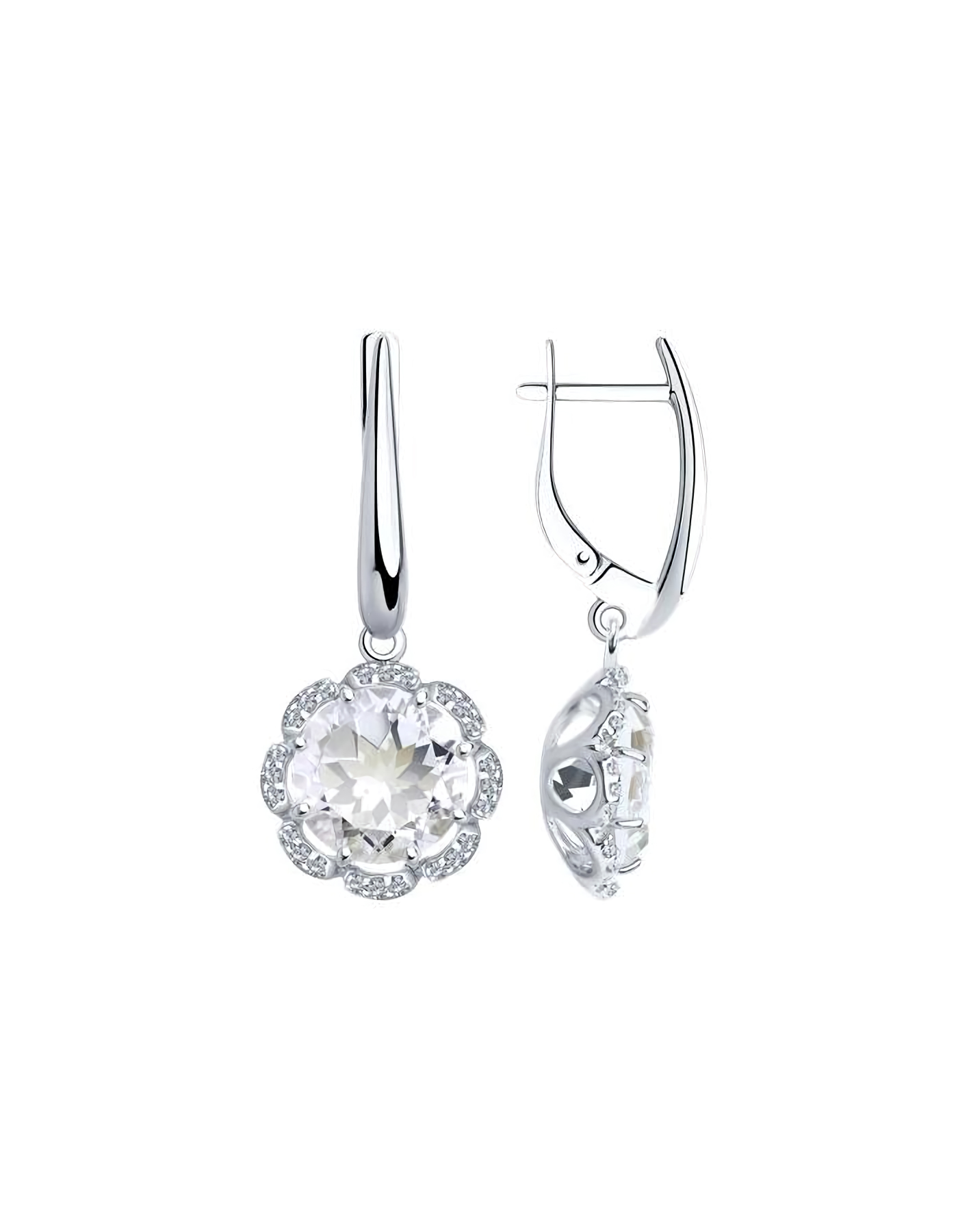 

Серьги подвески из серебра TEO MAORI 892021353, горный хрусталь, 892021353