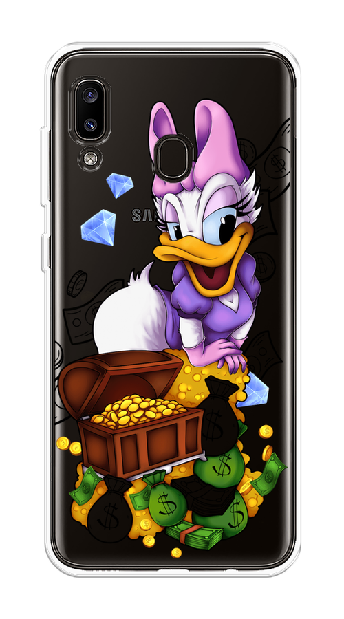 

Чехол на Samsung Galaxy A20 "Rich Daisy Duck", Коричневый;белый;фиолетовый, 27650-6