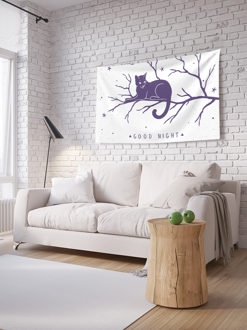 

Горизонтальное фотопанно JoyArty Кот на ветке, из ткани, 100х150 см
