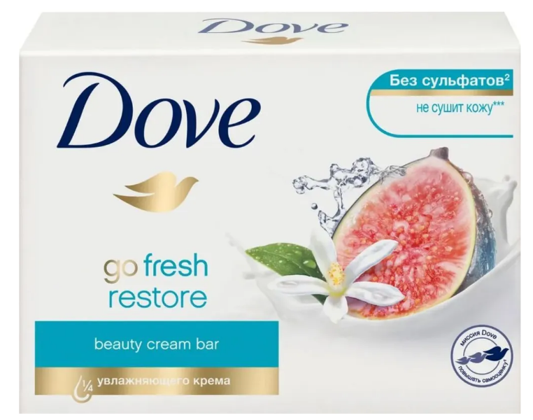 Крем-мыло Dove объятия нежности go fresh restore 135 г х 18шт. туалетное мыло dove прикосновение свежести 100 г