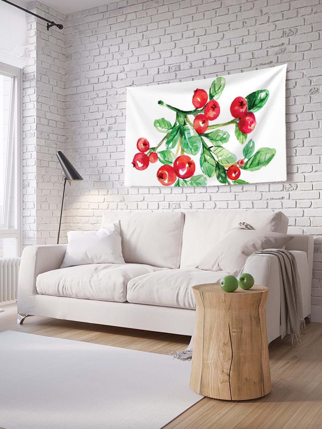 

Горизонтальное фотопанно JoyArty Ветка клюквы, из ткани, 100х150 см