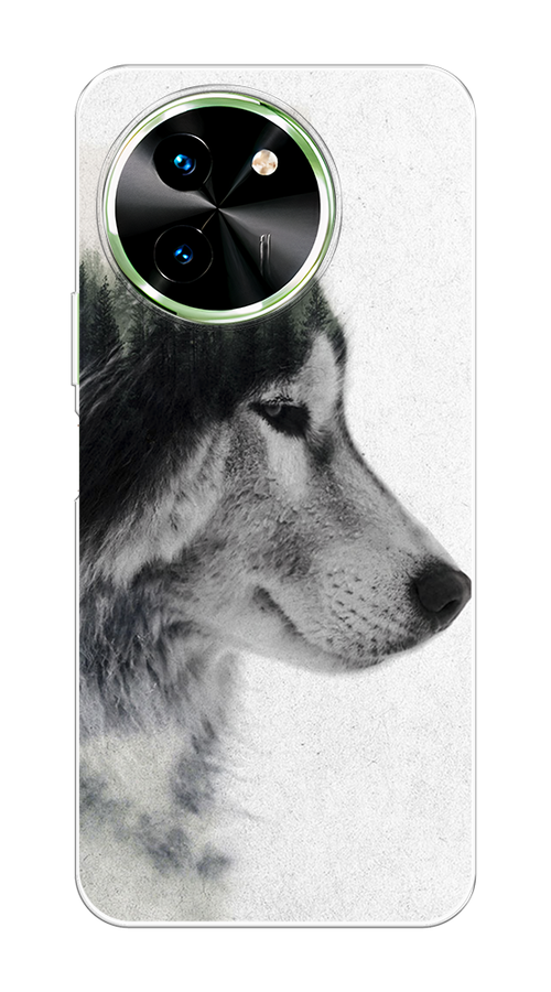 

Чехол на Vivo T3x/Y38 5G "Волк лес", Серый;белый, 2610750-1