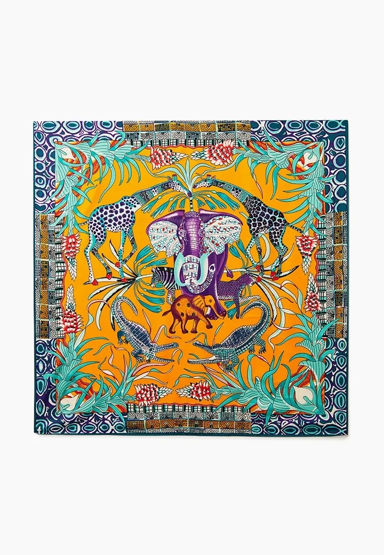 Платок женский Rosedena scarv023 оранжевый 130х130 см