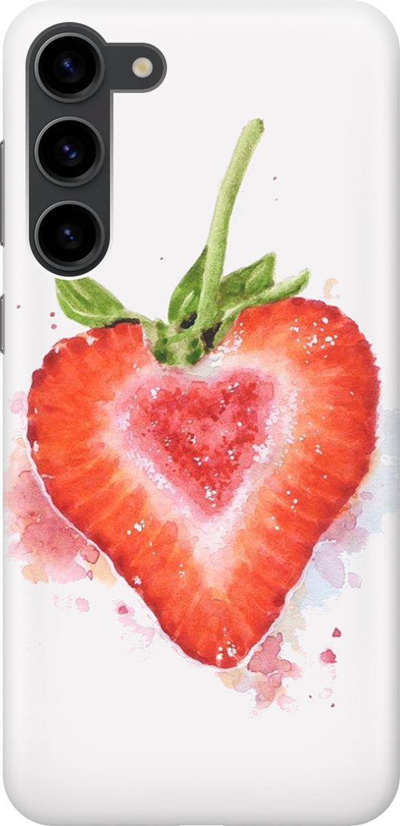 

Чехол на Samsung Galaxy S23+ "Акварельная клубничка", Белый;красный, 158372