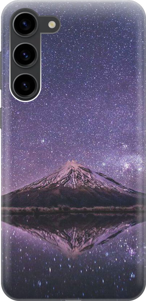 

Чехол на Samsung Galaxy S23+ с принтом "Гора и звездное небо", Синий;фиолетовый, 158380