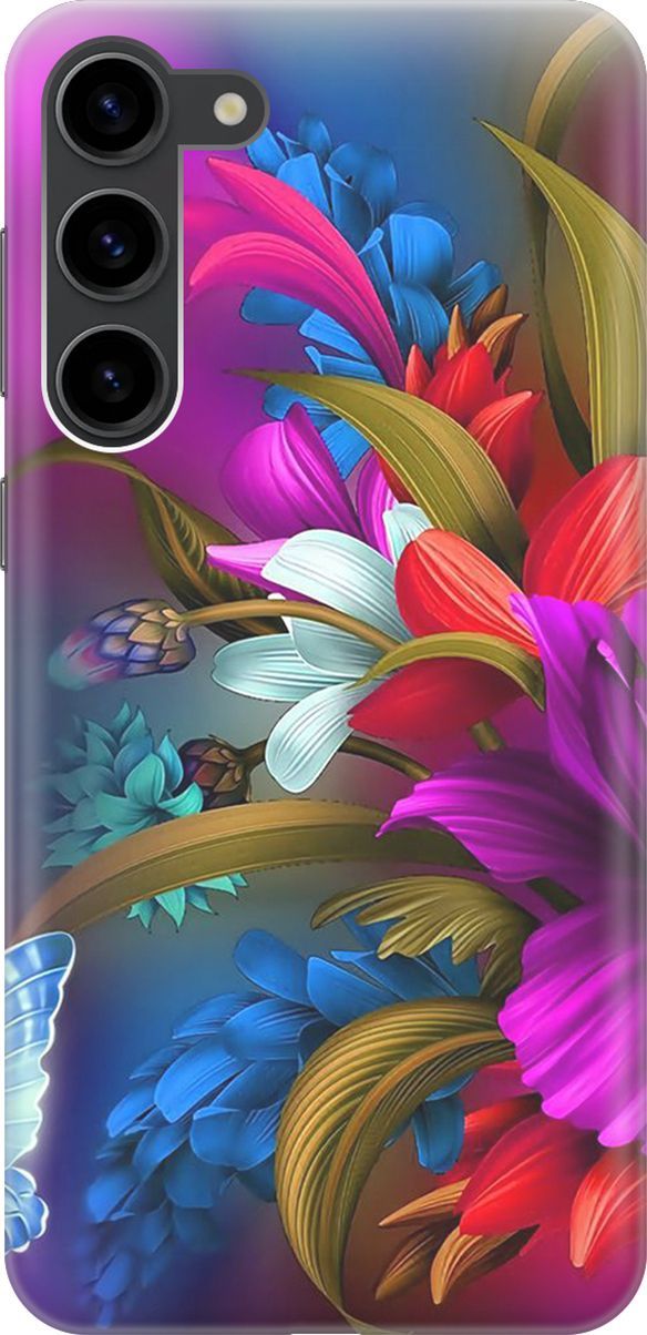 

Чехол на Samsung Galaxy S23+ "Фантастические цветы", Зеленый;красный, 158378