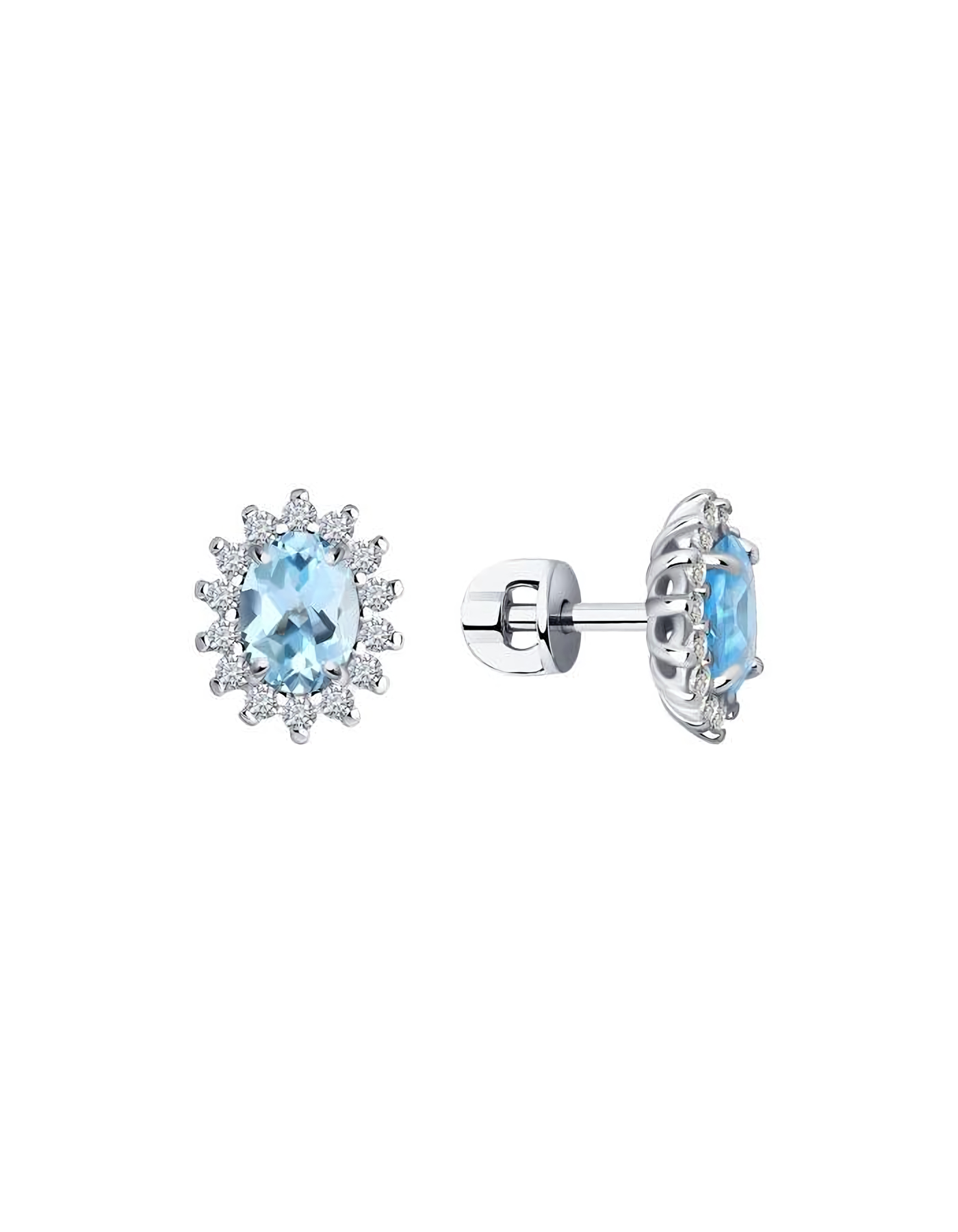 

Серьги пусеты из серебра TEO MAORI 892021168, топаз/фианит, 892021168