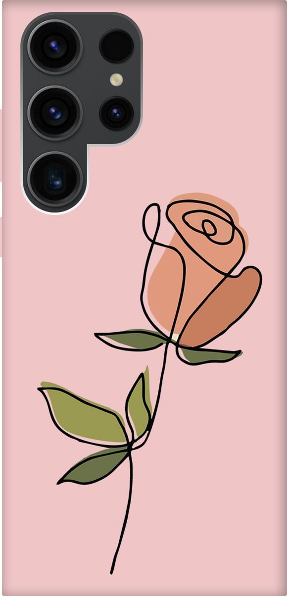 

Чехол на Samsung Galaxy S23 Ultra с принтом "Rose" розовый, Зеленый;розовый, 158369