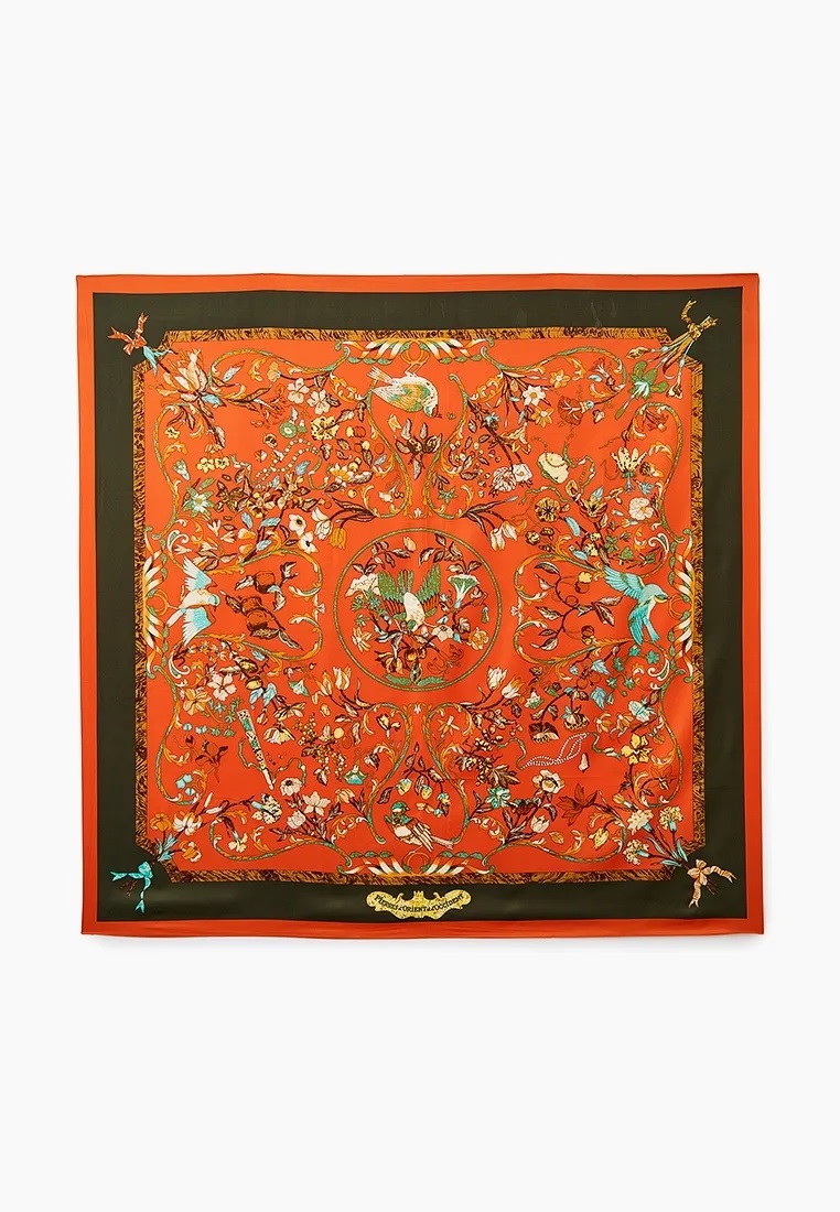 Платок женский Rosedena scarv018 оранжевый 130х130 см