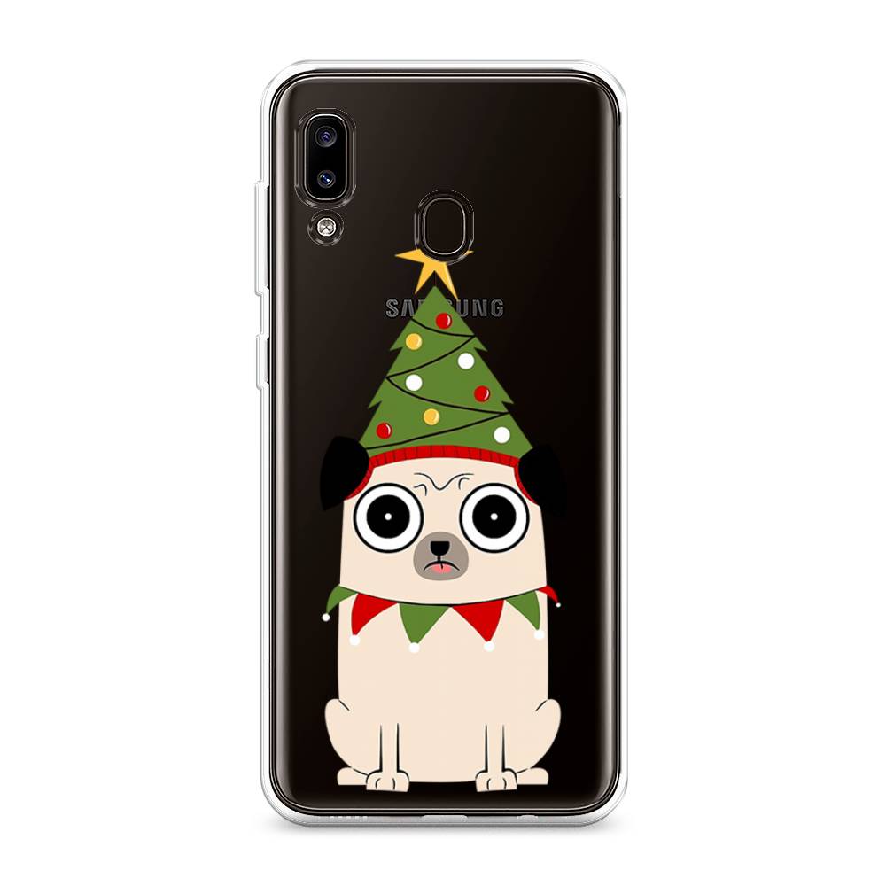 

Чехол на Samsung Galaxy A20 "Собачка с ёлочкой", Бежевый;красный;зеленый, 27650-1