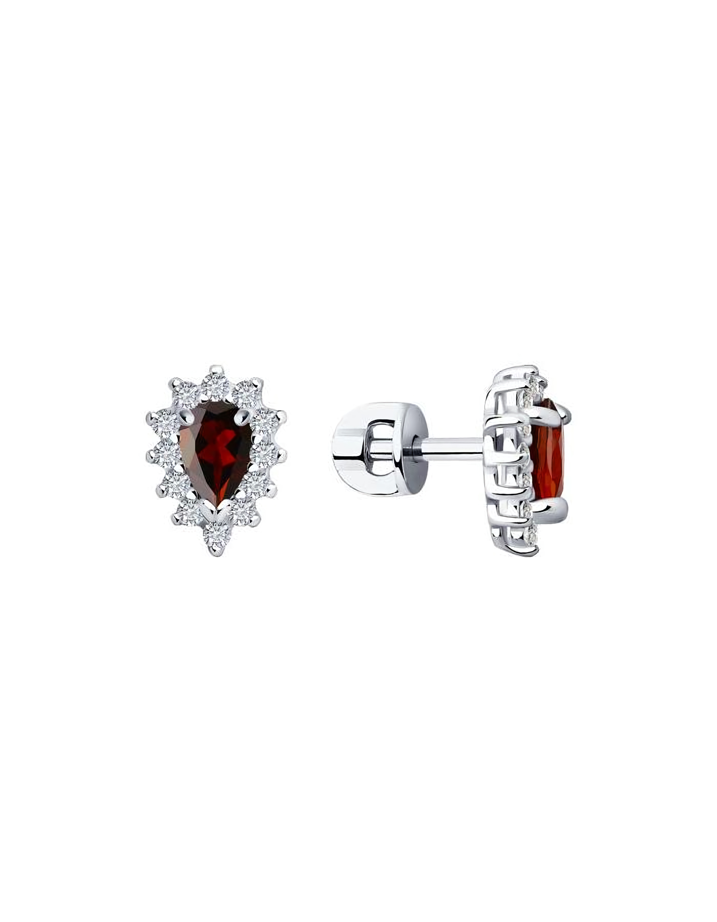 

Серьги пусеты из серебра TEO MAORI 892021148, гранат/фианит, 892021148