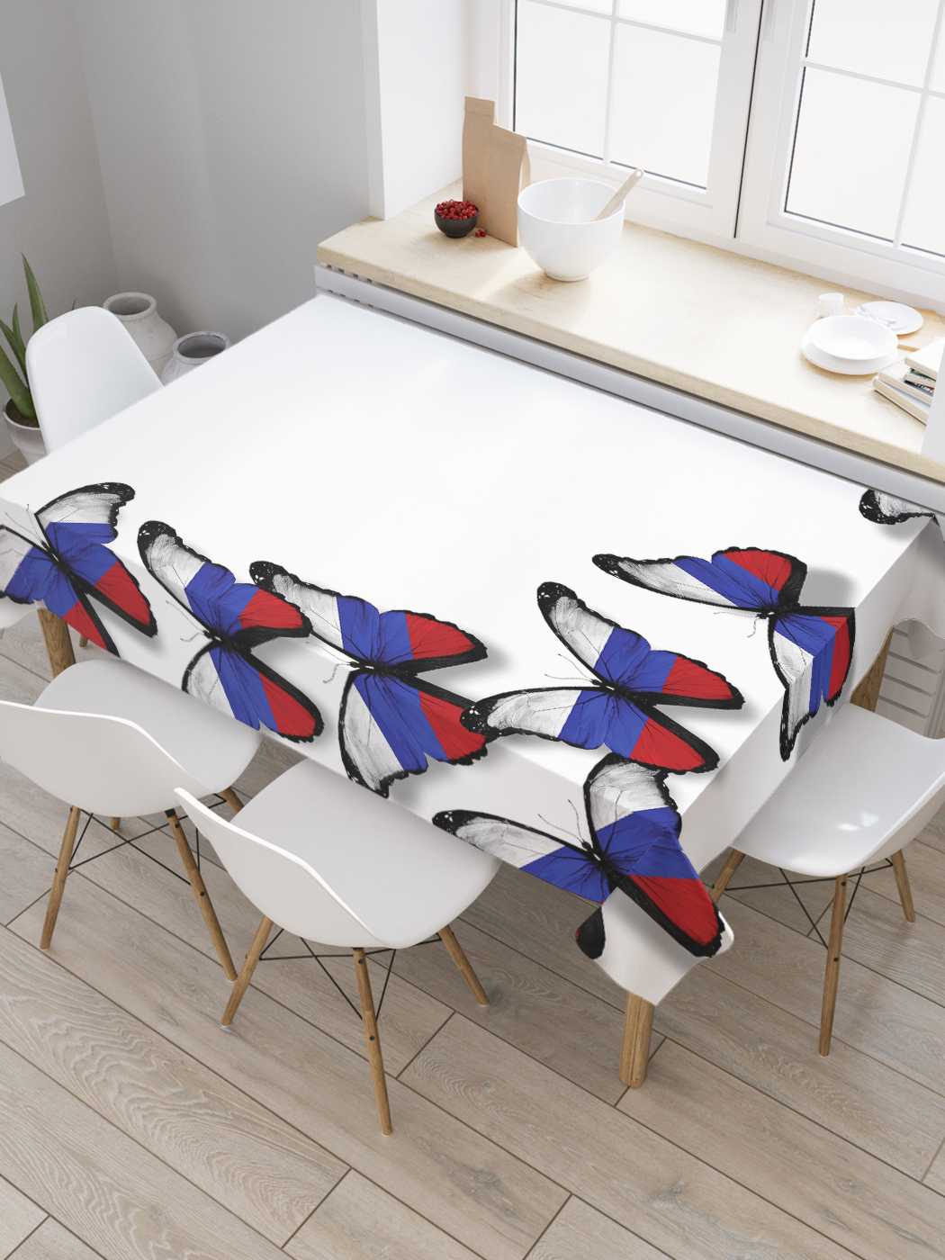

Скатерть прямоугольная JoyArty "Российские бабочки" из сатена, 180x145 см, Российские бабочки