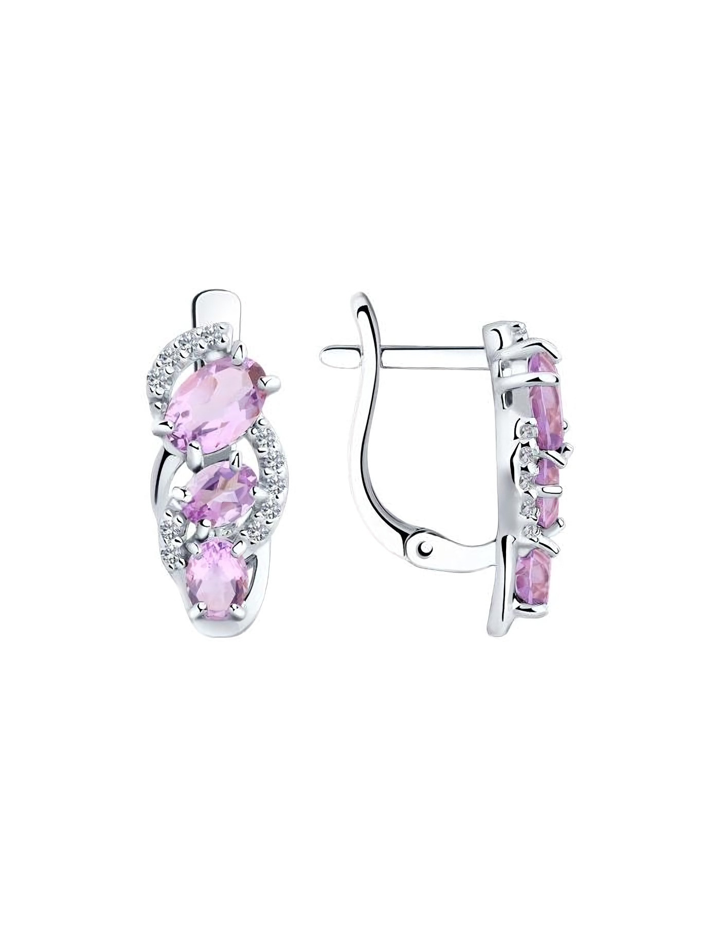 

Серьги из серебра TEO MAORI 892021142, аметист/фианит, 892021142