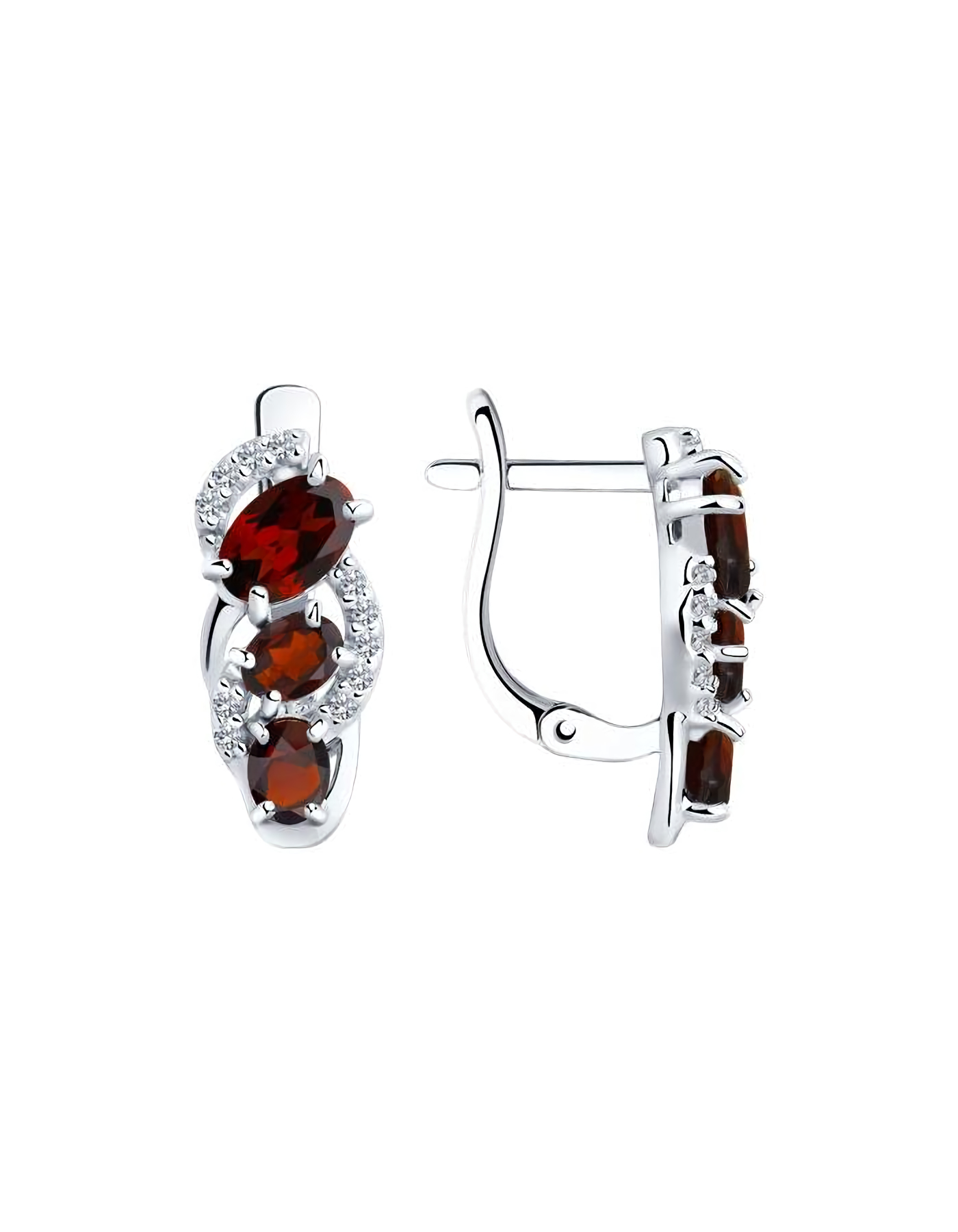 

Серьги из серебра TEO MAORI 892021140, гранат/фианит, 892021140