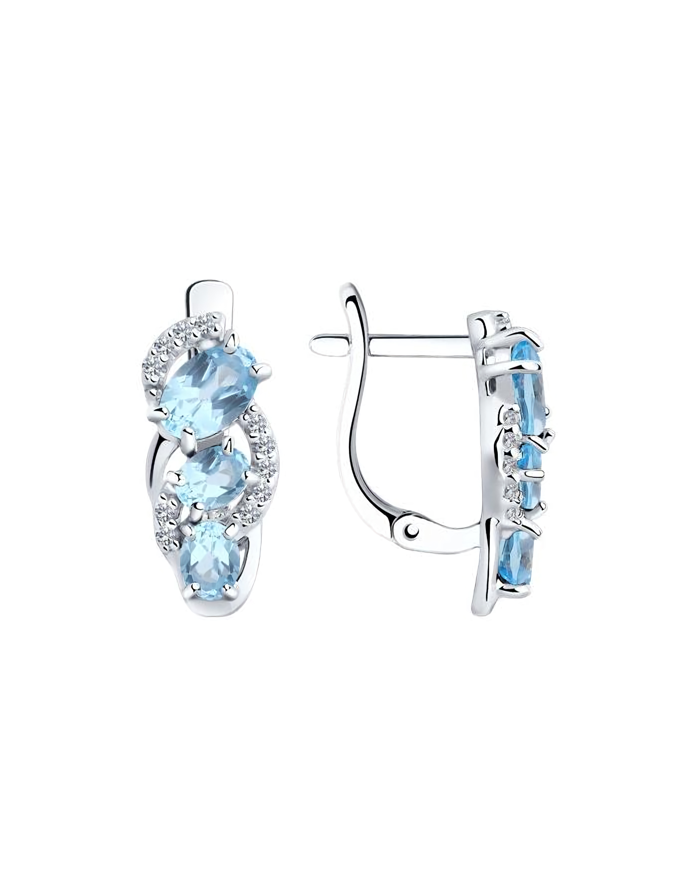 

Серьги из серебра TEO MAORI 892021139, топаз/фианит, 892021139