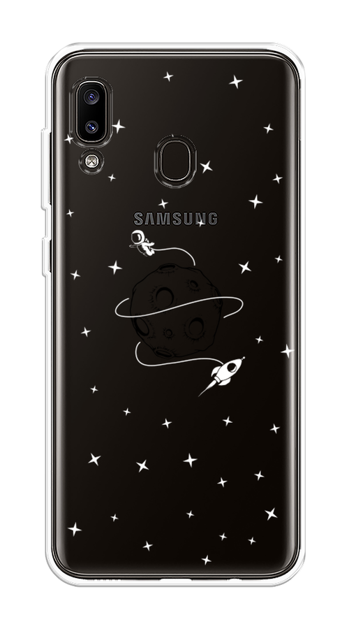 

Чехол на Samsung Galaxy A20 "Полет вокруг луны", Белый;серый;черный, 27650-2