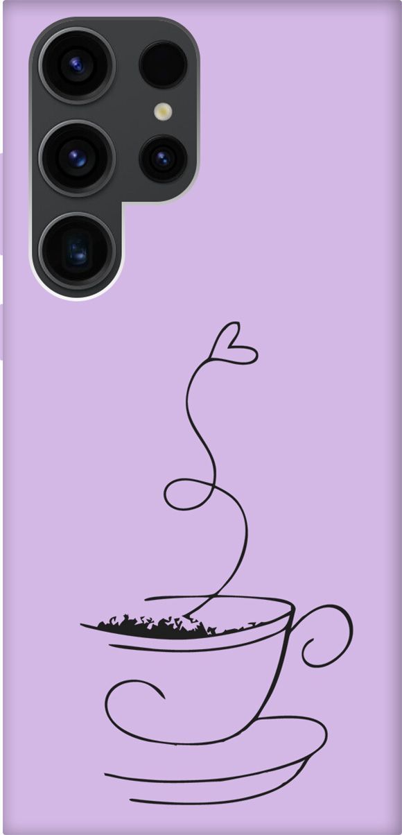

Чехол на Samsung Galaxy S23 Ultra "Coffee Love" сиреневый, Фиолетовый;черный, 158369