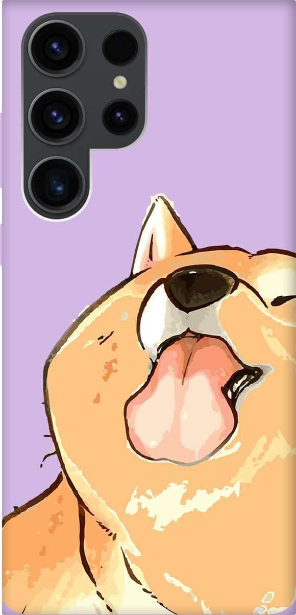 

Чехол на Samsung Galaxy S23 Ultra "Shiba" сиреневый, Фиолетовый;бежевый, 158368